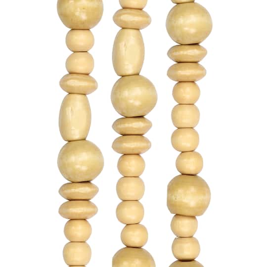 12 Pack: Tan Wood Mixed Beads by Bead Landing&#xAE;